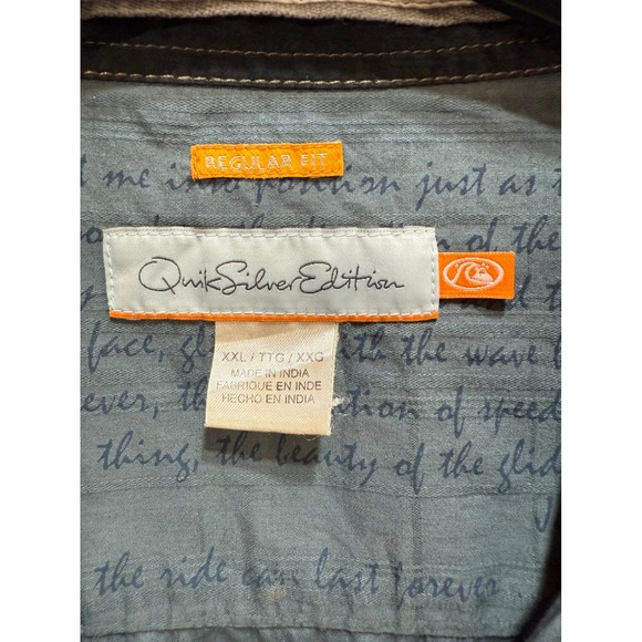 Quiksilver‎ Edition Mens Regular Fit Short Sleeve Button Up Shirt Blue Plaid XXL - Picture 5 of 12